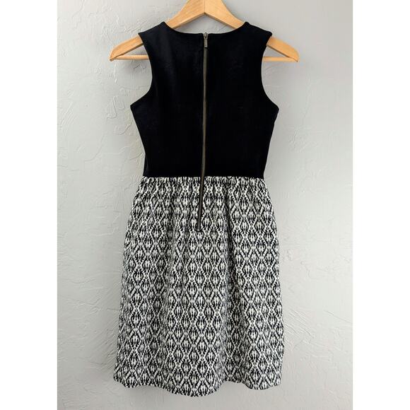 MADEWELL Black & White Jacquard Sleeveless Dress Size XXS - Picture 3 of 11
